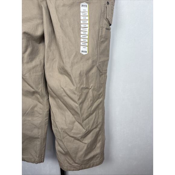 NEW Duluth Trading Fire Hose Relaxed Fit Cargo Work Pants Men 44x30 Khaki Cotton - Picture 8 of 12